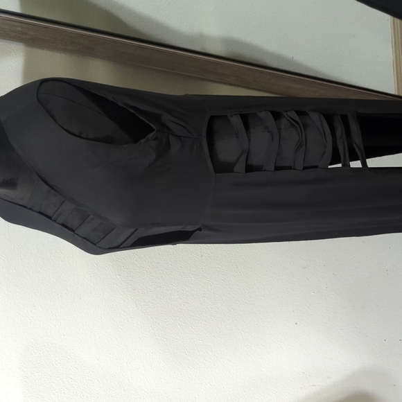 Cleo Black Maxi Dress w/ Front and Side Cut Out Design - Picture 4 of 7